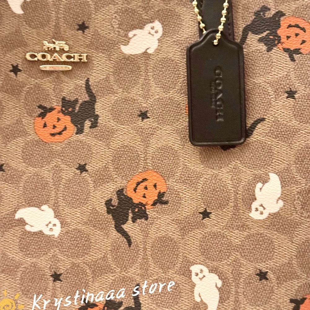 Coach City Tote In Signature Canvas With Halloween Print CW450 - Picture 6 of 13